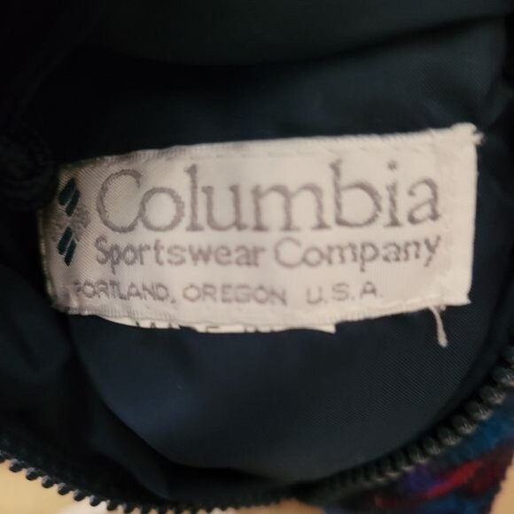 Columbia end reversible vest jacket fleece medium blue southwest print - Picture 8 of 9